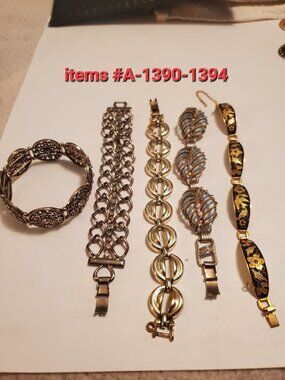 5 Bracelets, items # A 1390-1394, wt. 125 grams.